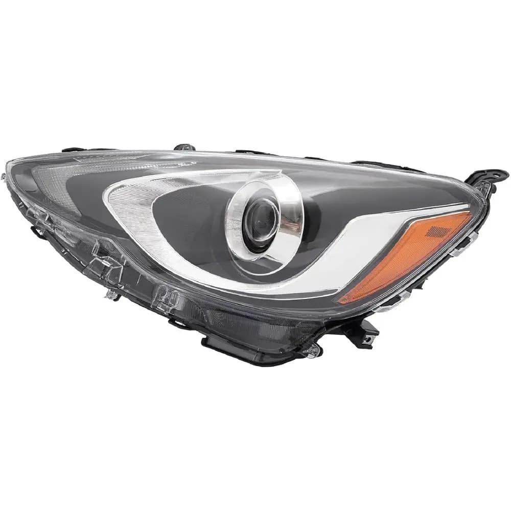 Faro Anteriore Sinistro per Toyota Prius C 2015-2017, Coppia di Ricambio con Alloggiamento Nero, Faro Alogeno (15-17 P)