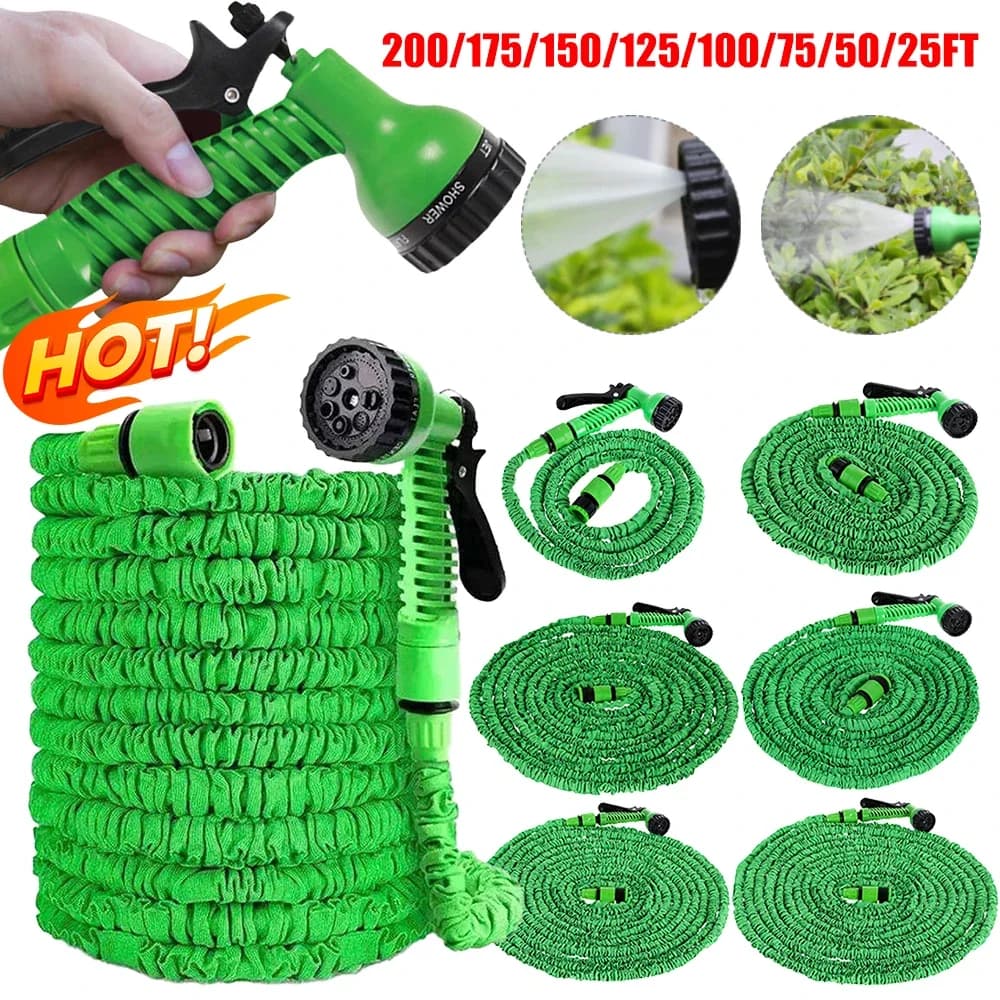 Tubo da giardino espandibile da 25FT-75FT Tubo da acqua da giardino con pistola a spruzzo Tubo dell'acqua Irrigazione Tubo da giardino per irrigazione Pistola ad acqua per autolavaggio