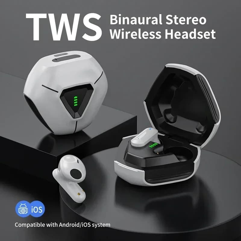 Bluetooth 5.2 Cuffie stereo doppie True Wireless Chiamate Cancellazione del rumore Display digitale a LED Touch Control Auricolari sportivi