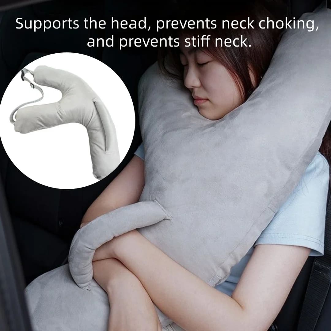 Cuscino per il Collo a Forma di Y Regolabile per Auto, Supporto Confortevole per Lunghi Viaggi sul Sedile Posteriore