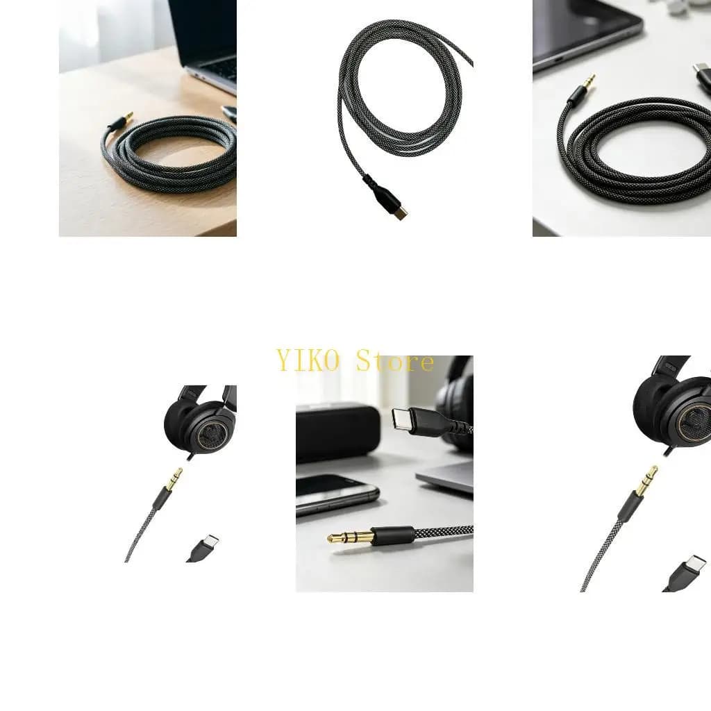 K32C USB C to 3.5MM Headphone Sound Cable, 150CM Cord with Digital Chip and Reinforced Gold Tone End for WH 1000XM5/4/3 Travel