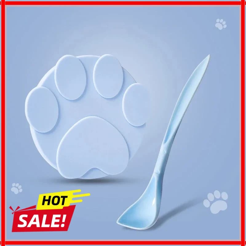 Nuovo Coperchio Portatile in Silicone 2-in-1 per Alimenti per Cani e Gatti, Sigillante e Cucchiaio, Coperchio per Cibo per Animali Domestici, Coperchio per Ciotole, Prodotti per Animali Domestici per Mantenere la Freschezza