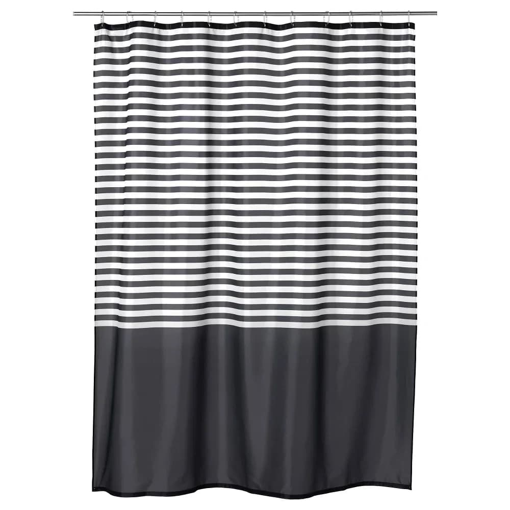 Tenda da doccia geometrica strisce bianche nere Modern Minimalist Home Decor tenda da bagno accessori da bagno Set tessuto in poliestere