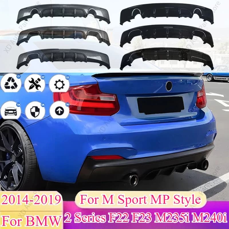 Car Rear Bumper For BMW 2 Series F22 F23 M235i M240i 2014-2019for M Sport MP Style Diffuser Splitter Body Kits Tuning Accessory