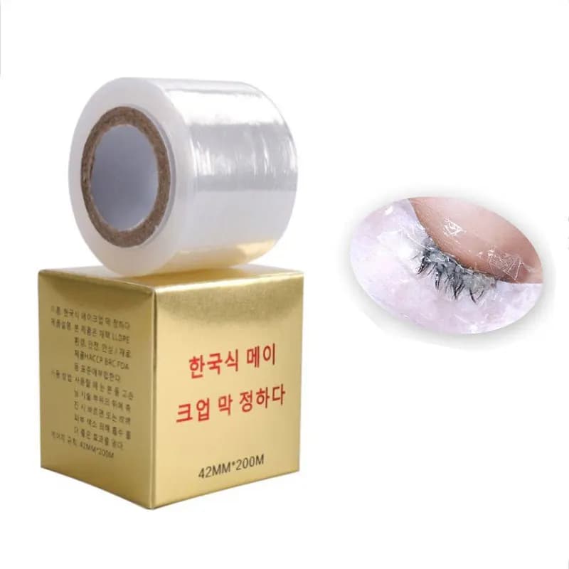 1 roll 200M extension false eyelashes plastic wrap permanent tattoo film for eyebrows professional tool for eye makeup