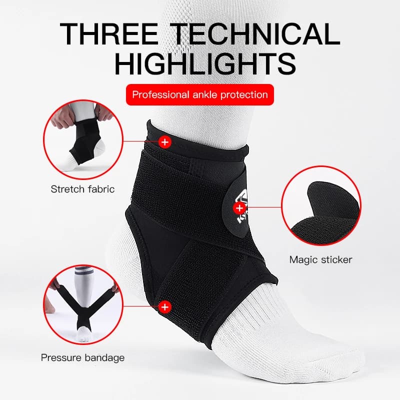 1 PC Supporto per dimensioni regolabili in nylon Compressione bidirezionale Protezione per caviglia sportiva di dimensioni regolabili