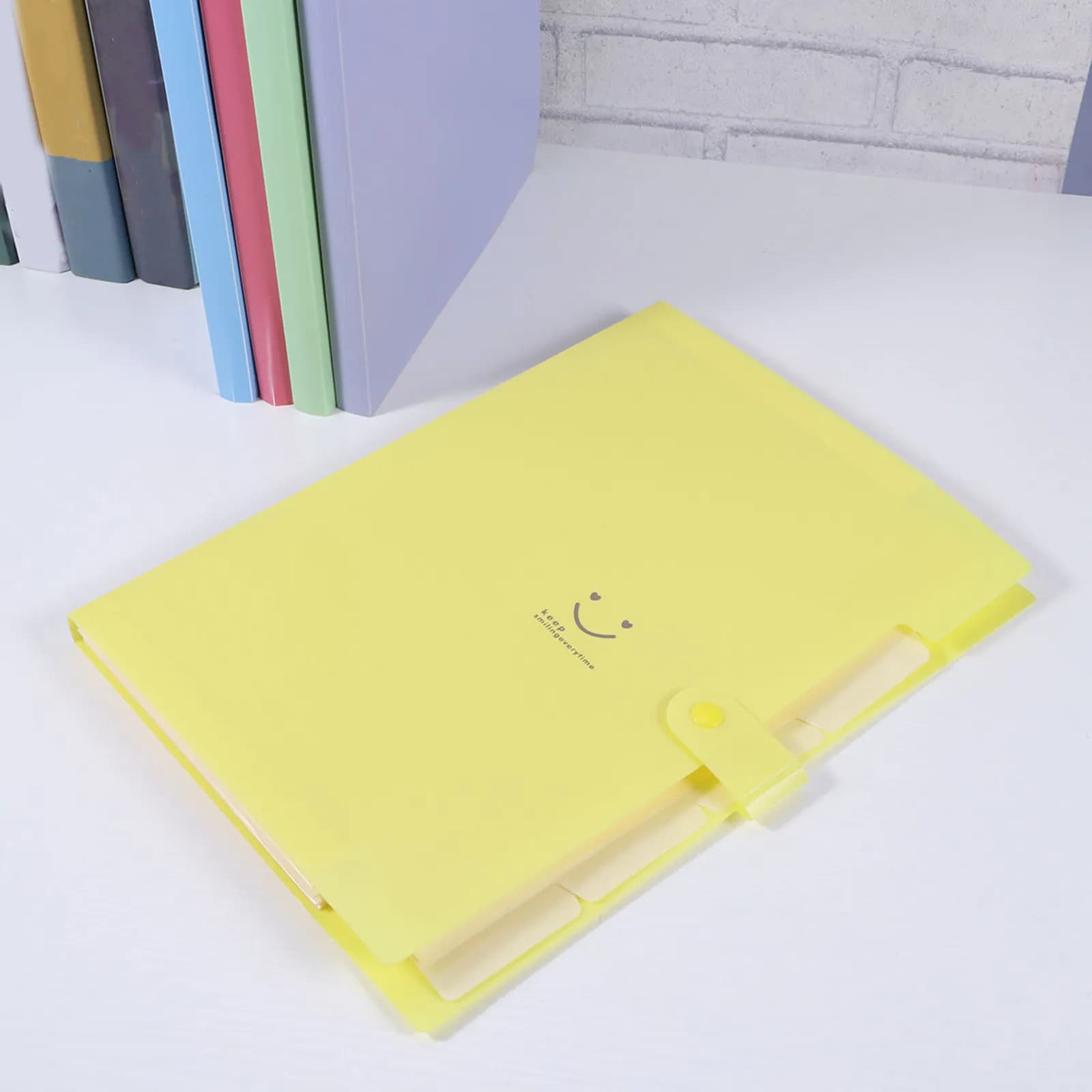 5 Pezzi Cartelle Portadocumenti Espandibili in Plastica con Chiusura a Scatto Sicura per Organizzare Documenti, Ufficio, Scuola, Viaggi