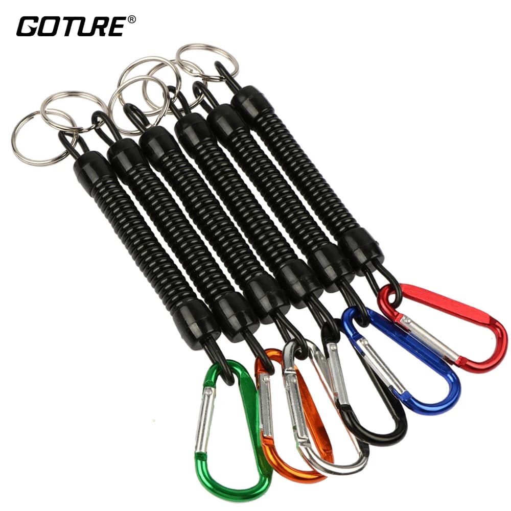 Goture 3 pezzi cordino da pesca 12 cm/15 cm/18 cm corda da pesca in barca corda a spirale retrattile con moschettone per pinze impugnature per labbra