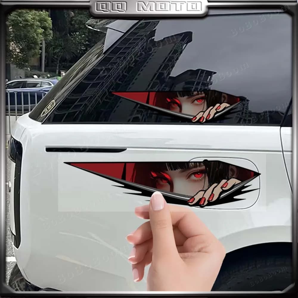 Adesivo riflettente per occhi anime per moto Decorazione per il corpo Graffi Copertura Carenatura per il corpo Parabrezza Adesivi per biciclette per auto Impermeabili