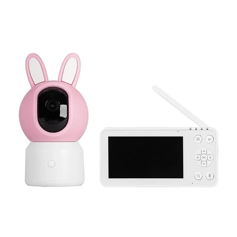AA08-Wifi 2MP Video Baby Monitor 4.5Inch Security Camera With Temperature Sensor Gentle Light Lullaby Function For Home B