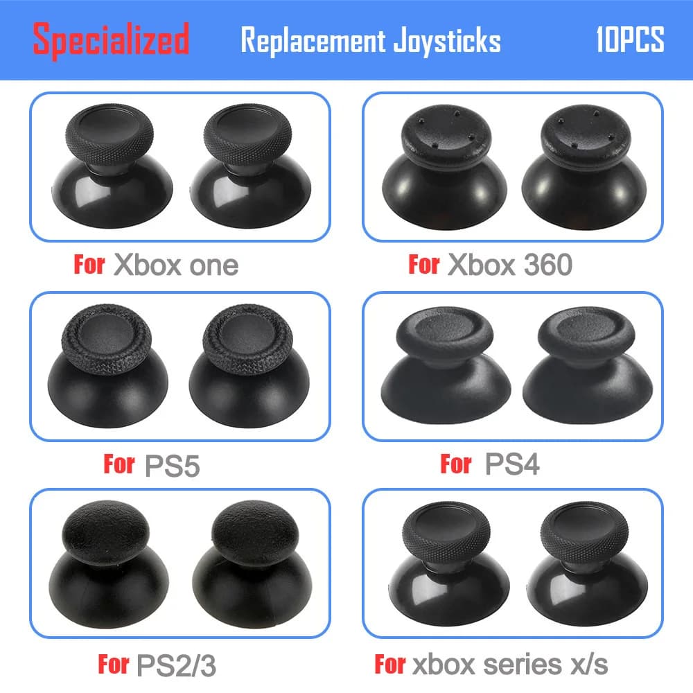 10 Pezzi Levette Analogiche di Ricambio per Controller PS5 PS4 PS3 PS2 Xbox One 360 Kit di Riparazione Accessori