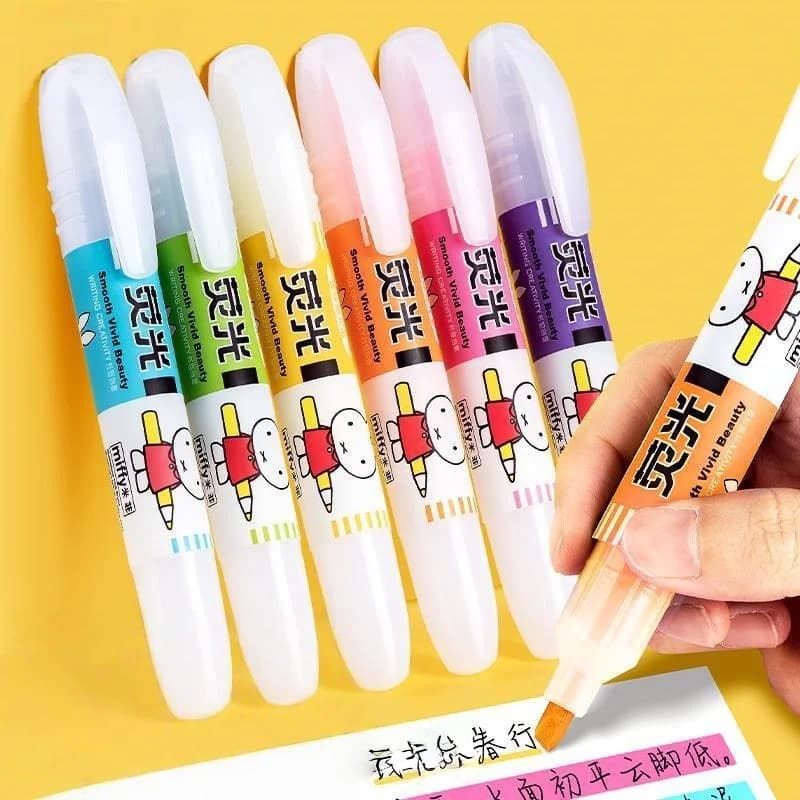 Simpatico pennarello evidenziatore Miffy per gli studenti per prendere appunti e segnare punti di conoscenza importanti e difficili Pennarello colorato