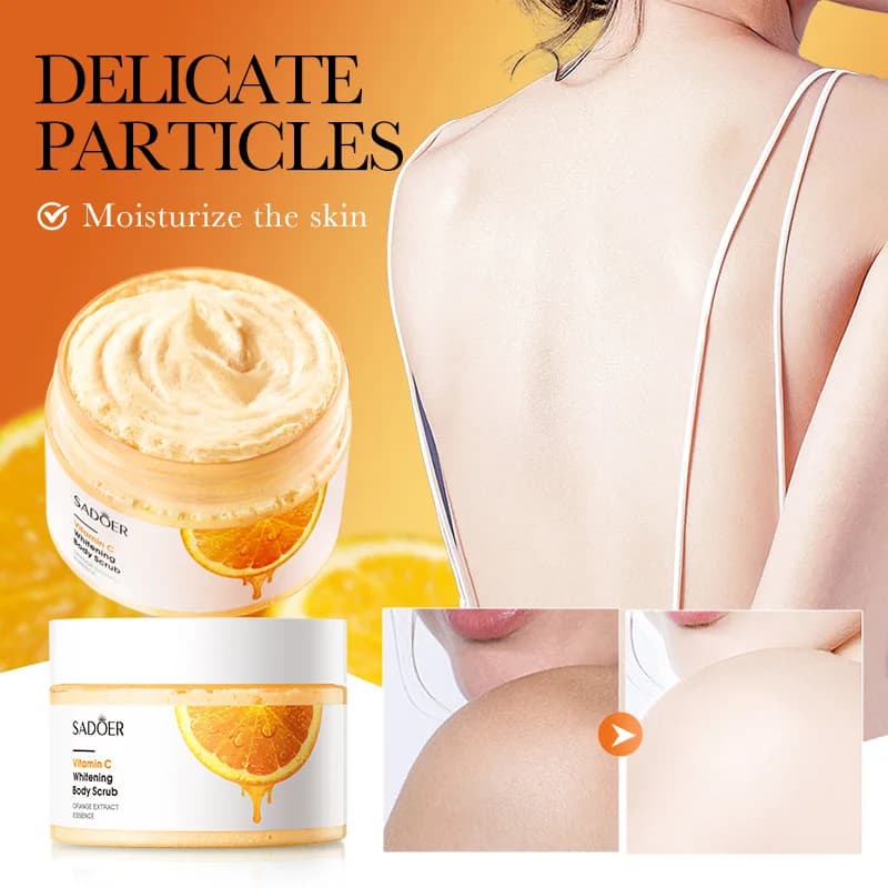 SADOER Vitamina C Scrub Corpo Schiarente Idratante Anti Rughe Lozione Esfoliante Crema Braccio Gamba Scrub Cura Della Pelle
