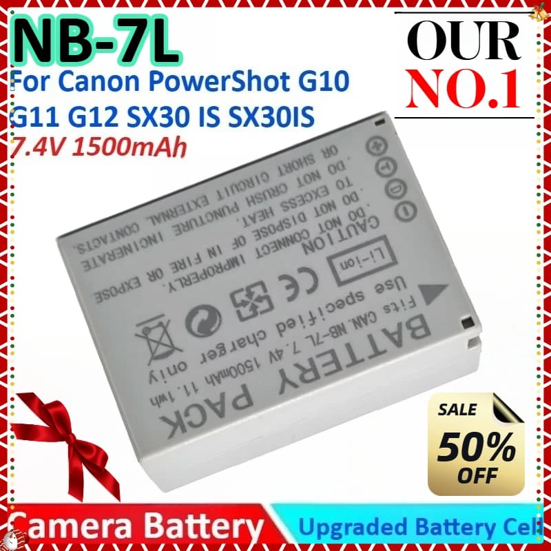 Nuova batteria per fotocamera agli ioni di litio 1500mAh 7.4V NB-7L NB7L NB 7L + caricabatterie per fotocamera digitale Canon PowerShot G10 G11 G12 SX30 IS SX30IS
