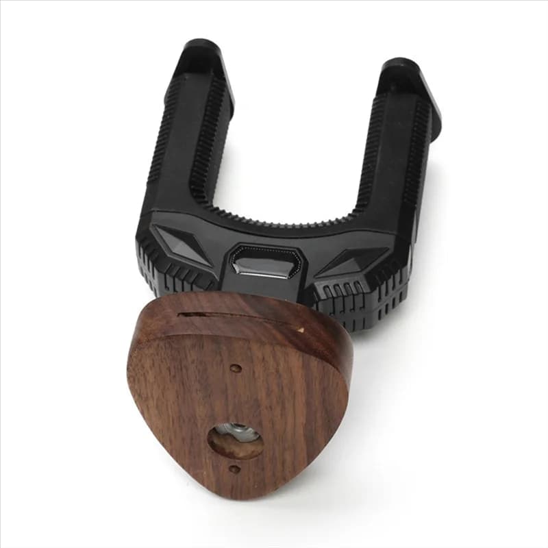 AED2-Supporto per gancio per chitarra con montaggio a parete Gancio in noce Ukulele Chitarra elettrica Basso Staffa universale Espositore regolabile