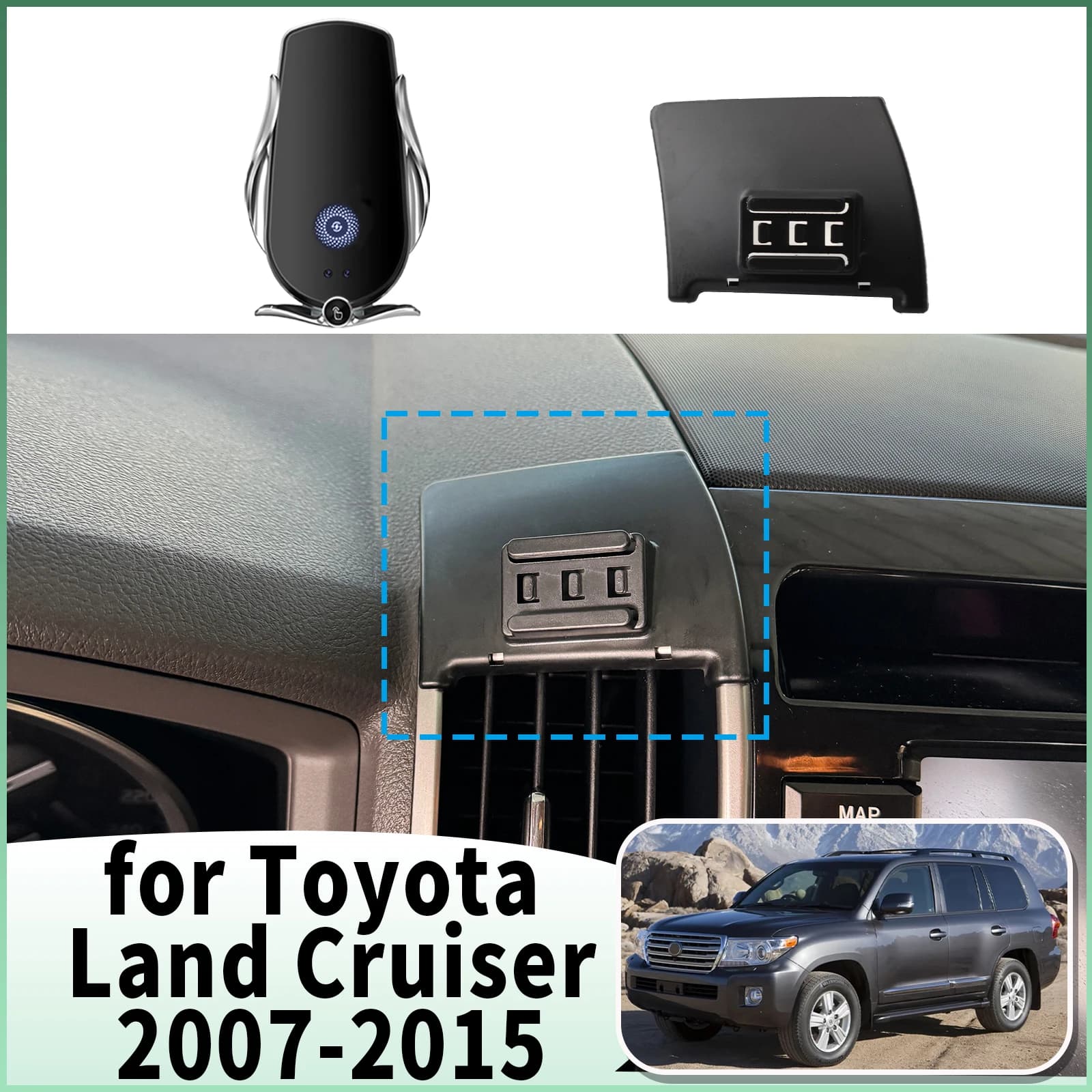 fit for Toyota Land Cruiser 2007 2008 2009 2010-2015 Specific Dashboard Navigation Phone Holder Mount Design Car​​ accessoires