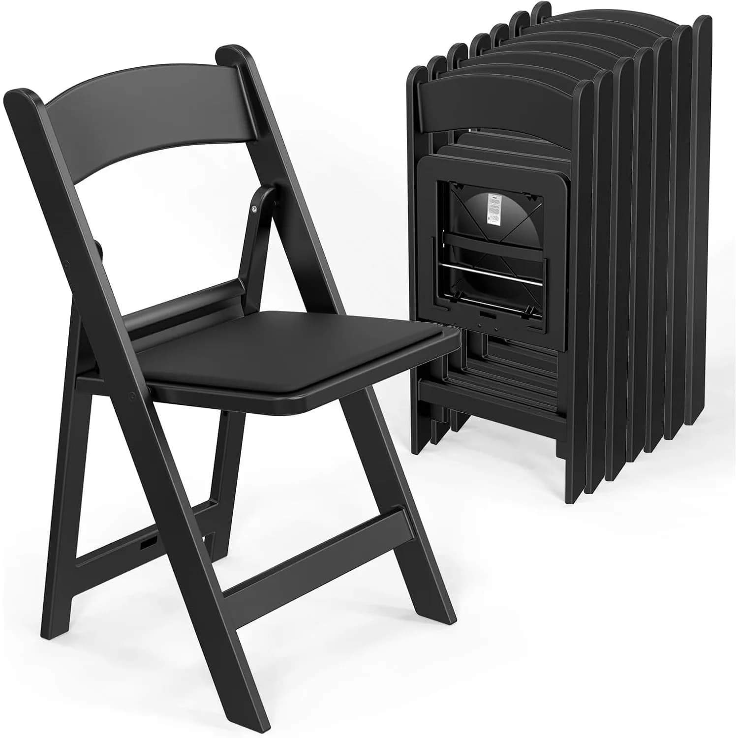 Sedie Pieghevoli in Resina con Cuscino, Sedia Pieghevole in Plastica con Seduta Imbottita Confortevole, Perfette per Eventi e Feste, Personalizzabili
