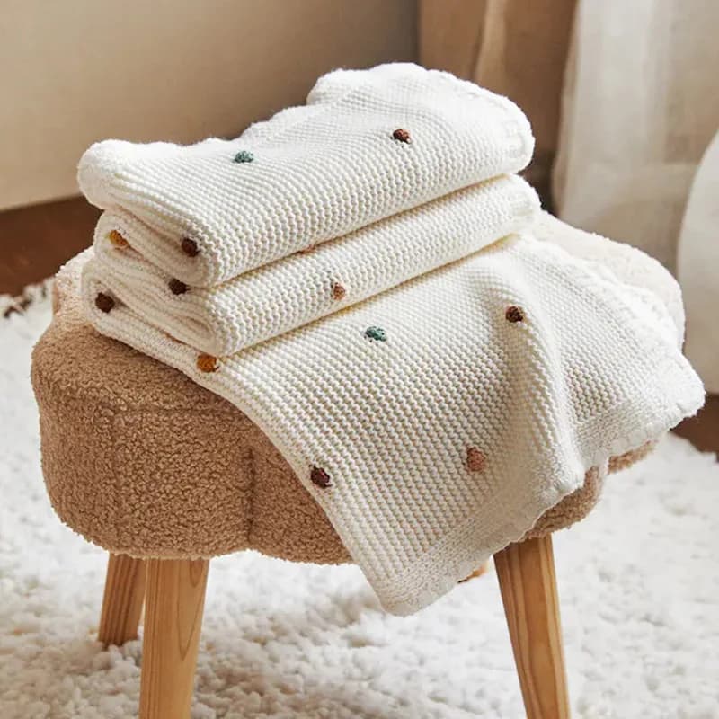 Coperta da tiro per divano lavorata a maglia da 100 * 70 cm. Senzuolo consolatore in cotone ultra morbido per ragazzi e ragazze