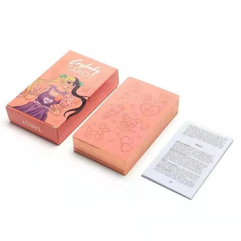 Mazzo di carte dei tarocchi Crybaby con libro guida cartacea | Standard di grandi dimensioni 12x7 cm | 78 fogli di carte e guida per tarocchi Oracle