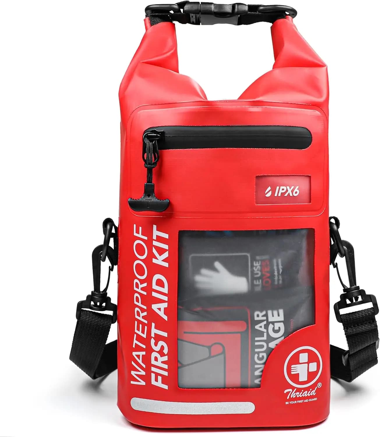 Kit di Pronto Soccorso Impermeabile da 250 Pezzi, Borsa Impermeabile Riflettente con Chiusura Roll-Top per Nautica, Campeggio, Pesca, Kayak