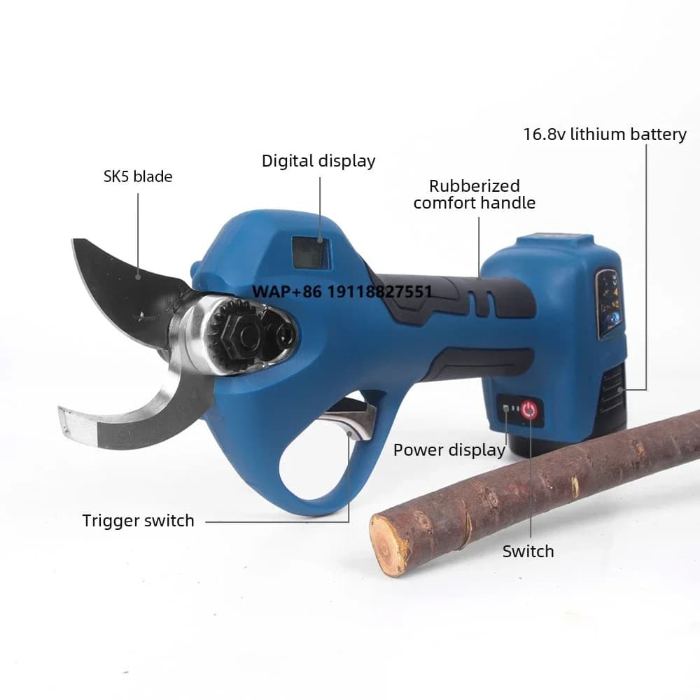 16.8V Lithium Battery Electric Scissors, 2 Pieces Set, Powerless Garden Tools, Electric Cesories for Trees and Bonsai