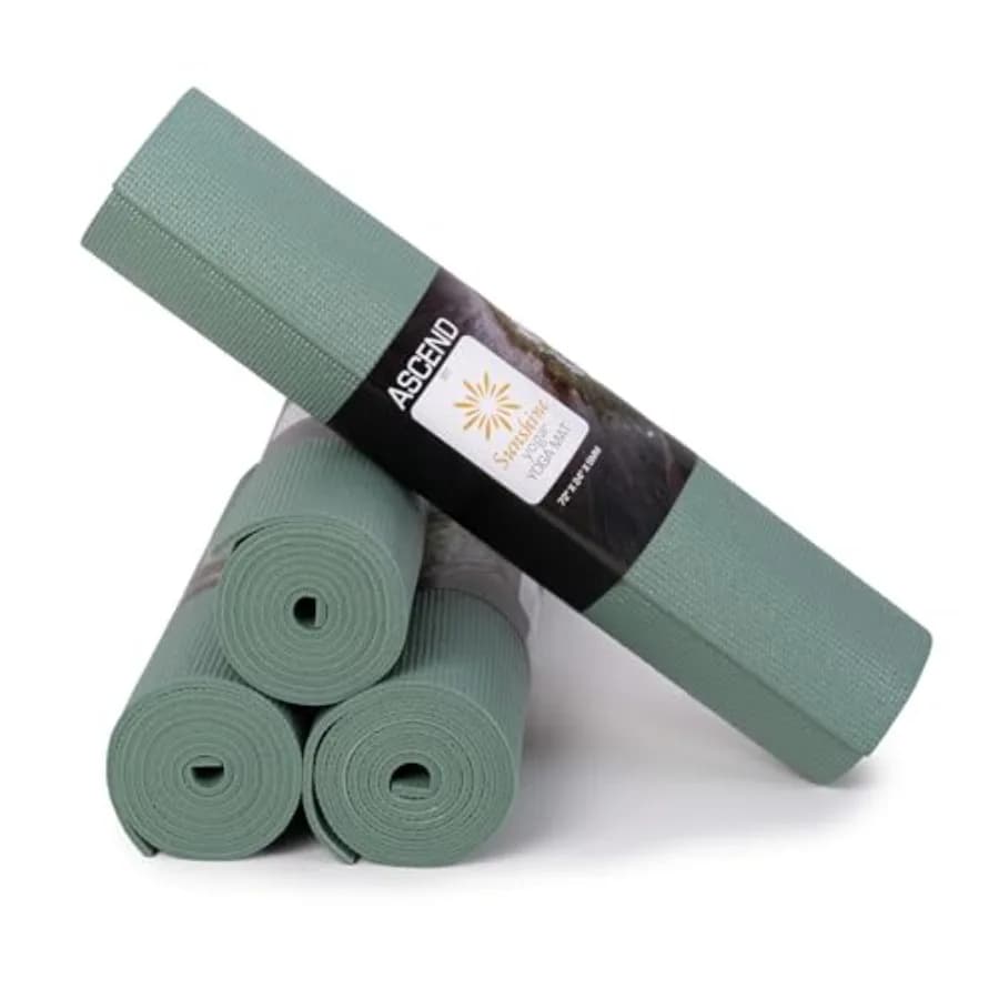 Tappetino da yoga Ascend in confezione da 4 o 10 pezzi - Tappetino per esercizi antiscivolo 72 x 24 x 6 mm - Tappetini per allenamento resistenti agli strappi e non tossici per Pilates e uso domestico