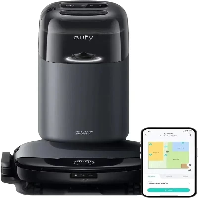 Miglior Fornitore eufy S1 con Stazione All-in-One - Robot Aspirapolvere e Lavapavimenti HydroJet, Aspirazione 8.000 Pa, Evitamento Ostacoli Intelligente