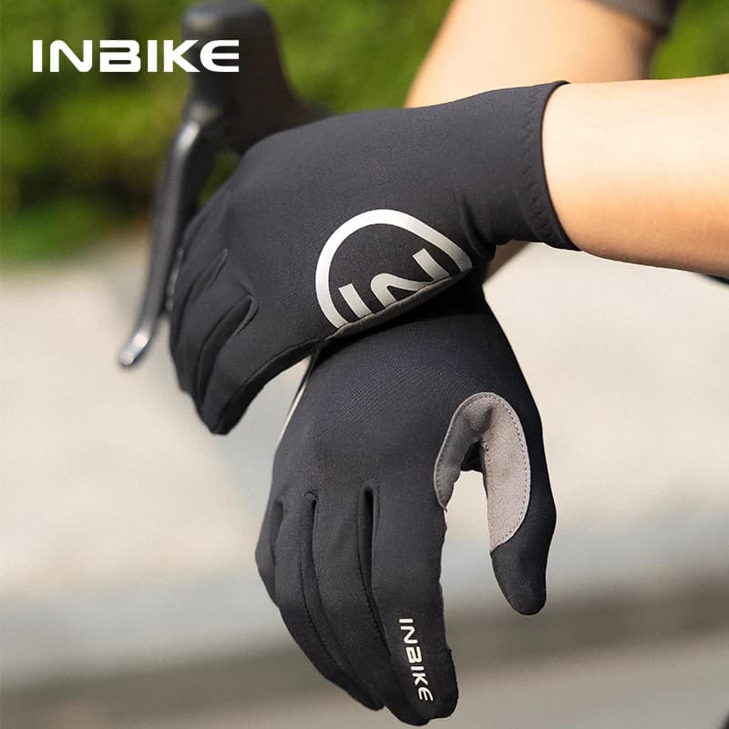 INBIKE Guanti da ciclismo MTB a dita intere Uomo Touchscreen Guanti da bici da strada traspiranti da montagna per uomo Guanti da ciclismo da corsa