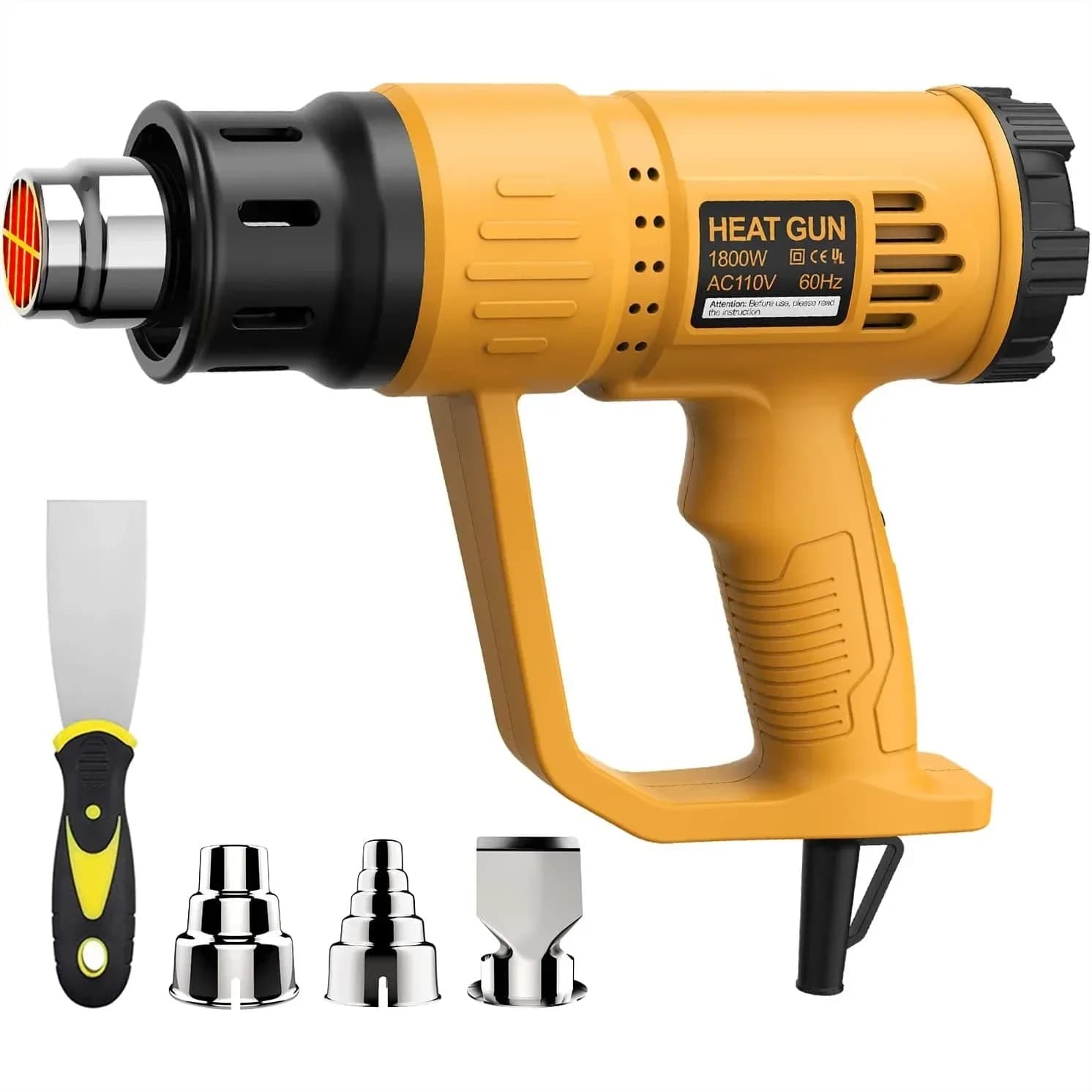 Kit pistola termica con doppia impostazione di temperatura e 4 ugelli per artigianato, termoretrazione, rimozione vernice - Affidabile e versatile