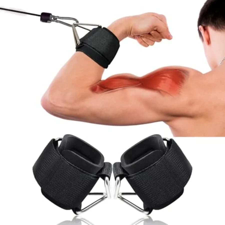 2Pack Wrist Cuffs for Cable Machine, Adjustable Neoprene Padding, One Size Fit All, Fitness Wrist Straps for Men Women
