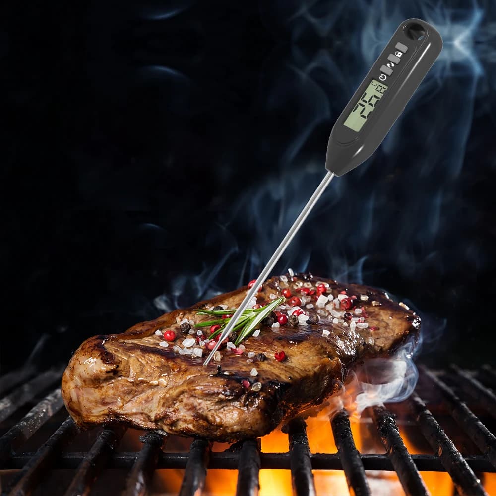 Digital Thermometer for Foods, Meat, Caramels, Milk, BBQ, Reading Probe Thermometer for Pig Temperature, Chicken, Beef