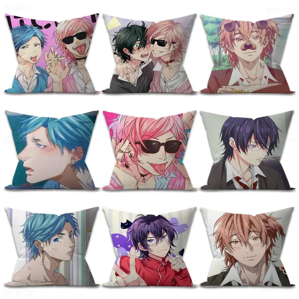Cute Manga Yarichin Club Cushion Cover Pillowcase Upholstery Sofa Throw Pillow Home Decor Pillowcas