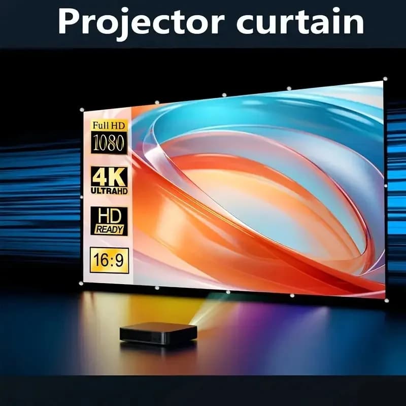 4K HD Portable Projector Screen Foldable 100/120/150 inch Anti-Light Metal Cloth Fabric For Indoor Outdoor Projection Screen
