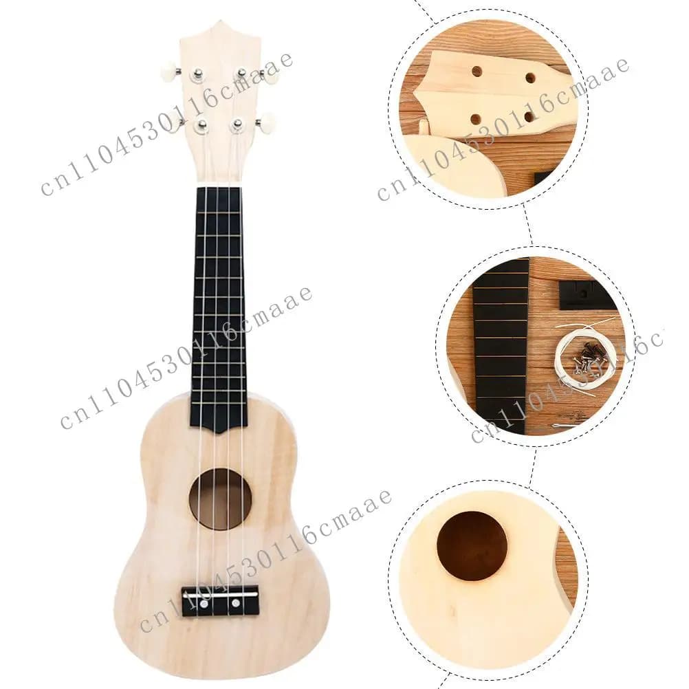 Nuovo kit di montaggio per pacchetto di materiali per ukulele da 21 pollici, forniture artigianali fatte a mano, chitarra