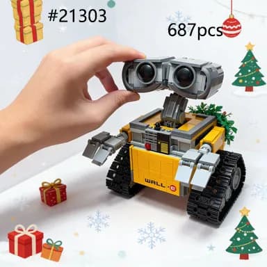Set di blocchi da costruzione del film classico Wall-E, compatibili con le particelle Lego, adatti per regali di Natale 21303