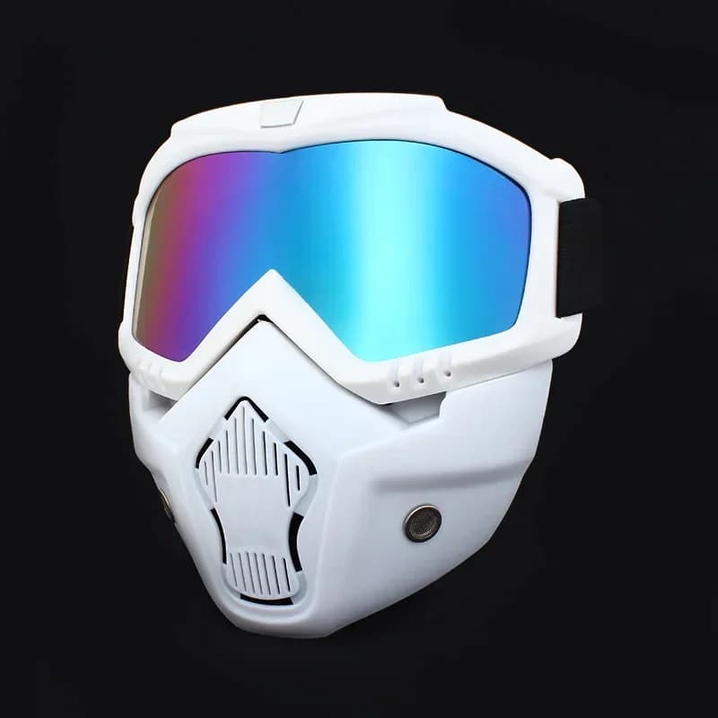 Motorcycle Goggles Mask Detachable Helmet Sunglasses Exchangeable Kit Protect Padding Road Racing UV Glasses