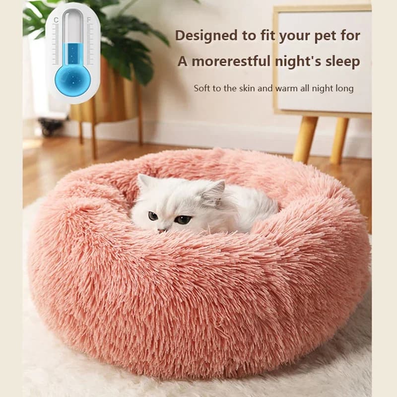 Cuccia rotonda per animali domestici da 40-70 cm, in peluche, super morbida, calda, sfoderabile e lavabile, per cani e gatti, ideale per dormire invernale in caldo.