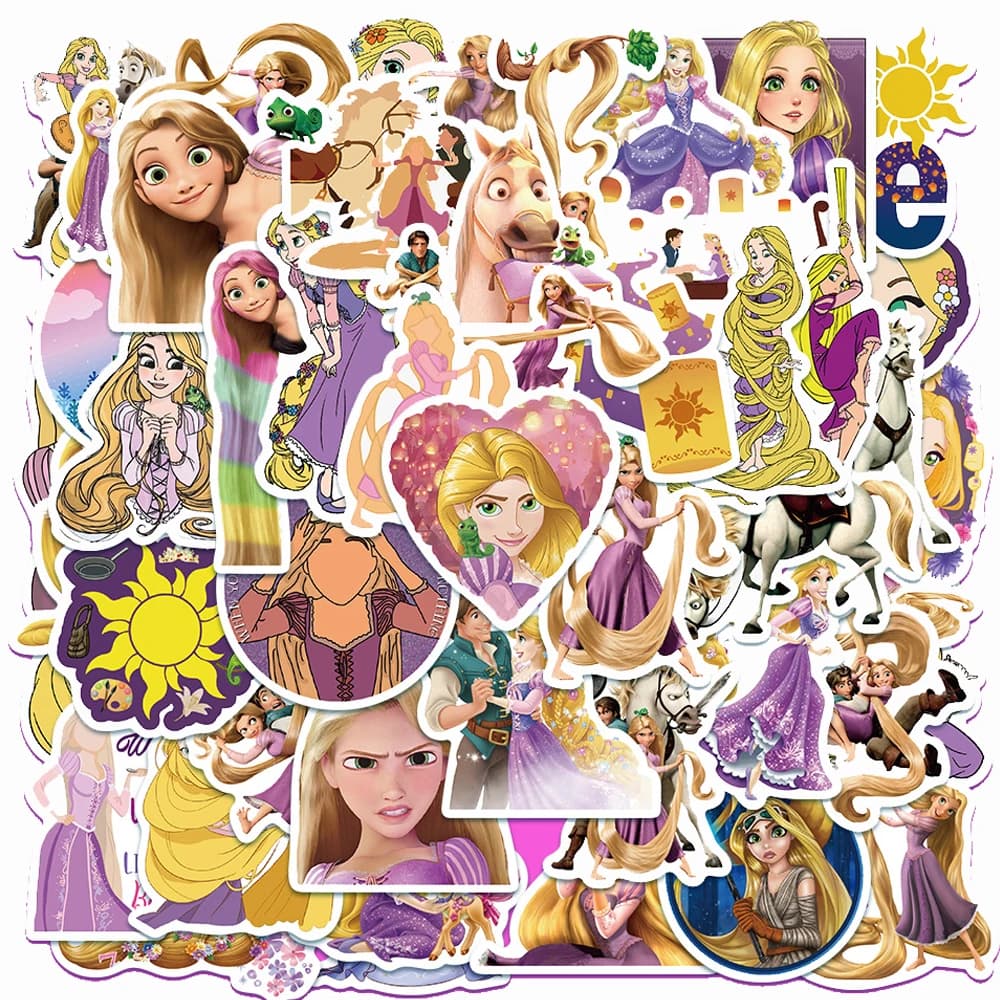 10/30/50PCS Disney Cartoon Movie Tangled Rapunzel Adesivi FAI DA TE Telefono Chitarra Laptop Bagagli Skateboard Graffiti Decalcomanie Divertimento Del Capretto