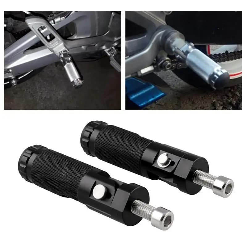 2pcs Black Sliver CNC alluminio universale moto poggiapiedi pieghevoli pedane poggiapiedi pioli pedali posteriori Set parti