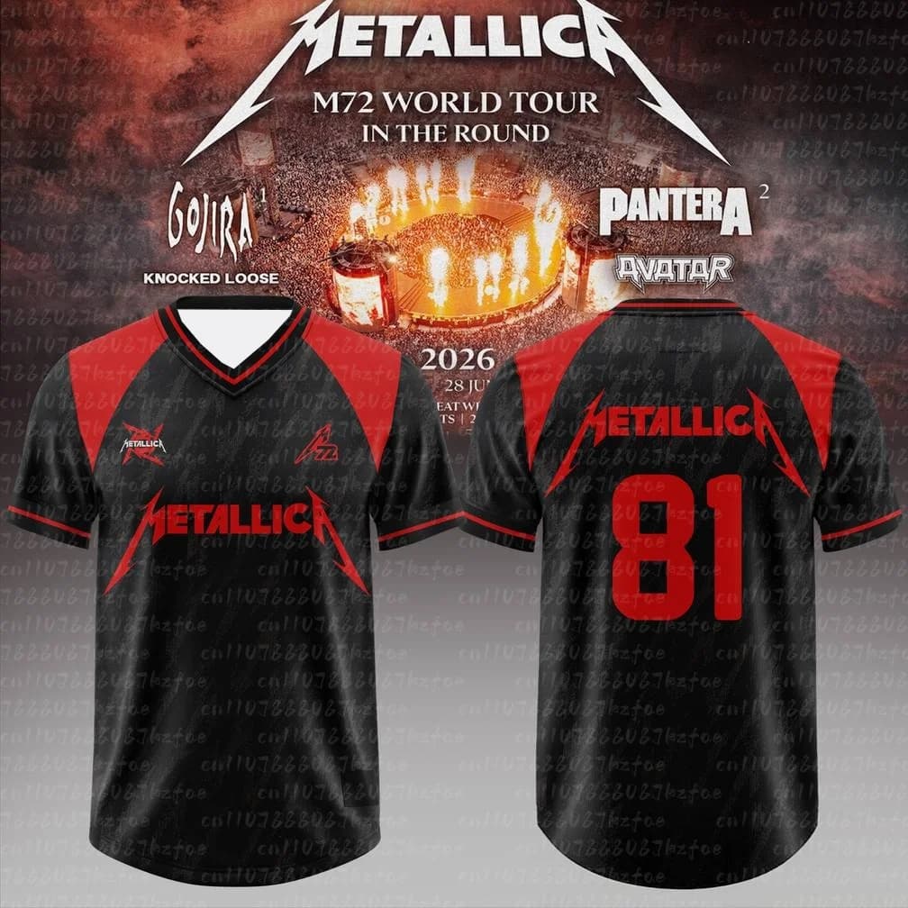 2026 Metallica M72 Tour Jersey 3D Unisex Shirt Summer Y2k Fashion Rock Quick-dry T-shirt Family Matching Clothing