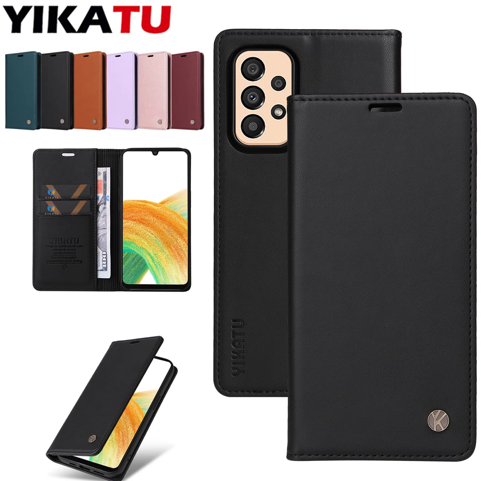 Custodia a Portafoglio Magnetica in Pelle con Slot per Carte per Xiaomi Redmi Note 12T 12S 12R 12 Turbo Speed 11 11T 11S 14 14R 5G 13R 13 Pro Plus 4G