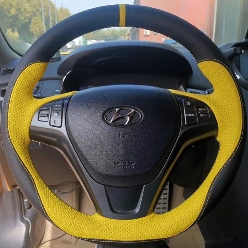 For Hyundai Genesis Coupe 2010-2016 Rohens Coupe 2009 Hand Sewn Black Yellow Cover for real leather car