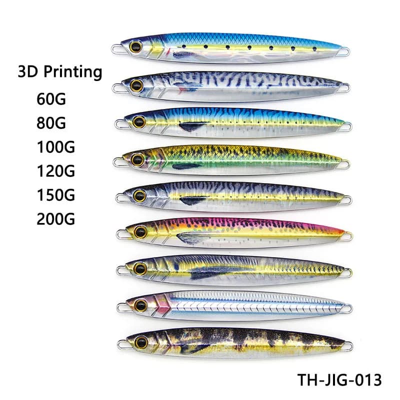 3D 60g 80g 100g stampa coltello jigging richiamo con gancio di assistenza lento jig spigola sgombro tonno barca gioco di pesca mare
