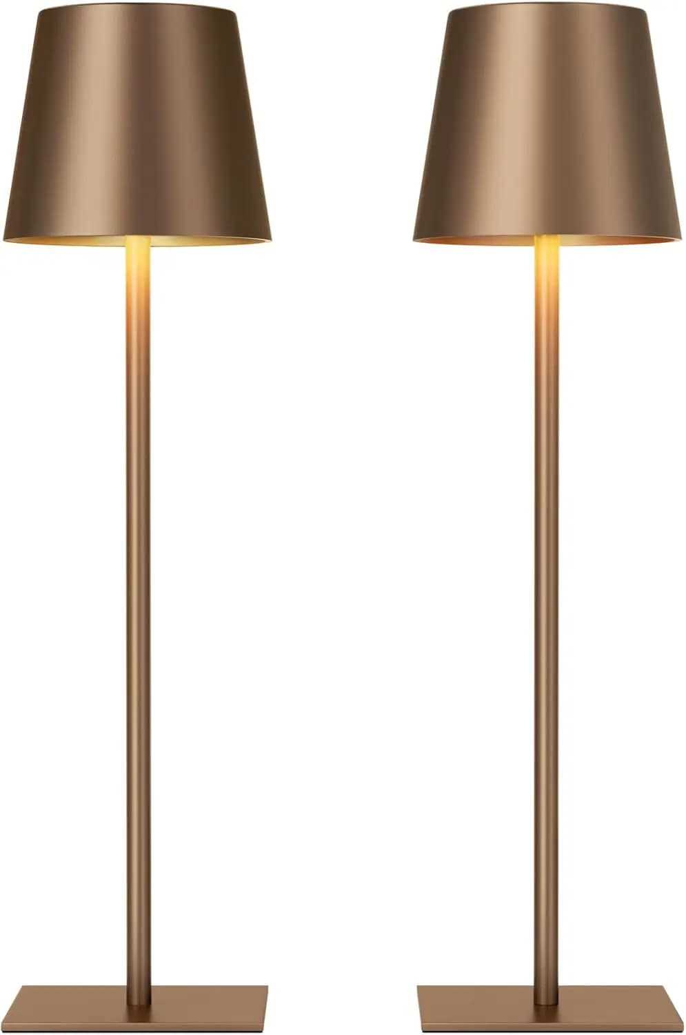 Cordless Rechargeable Table Lamp, 2 Pack with 5000mAh Battery, Touch Control Stepless Dimming for Dining, Camping, Coffee Shop