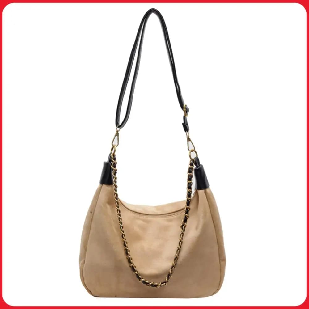 Borsa a Tracolla in Pelle Scamosciata per Donna con Cinturino Regolabile, Tasca Interna, Borsa Trendy per Lavoro e Viaggio