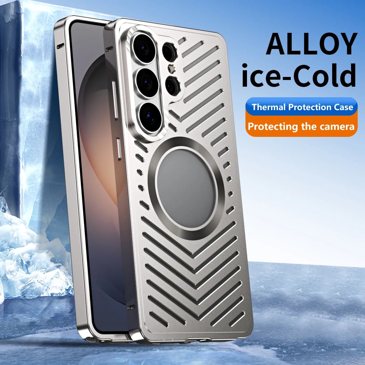 For Samsung Galaxy S26 S24 S25 Ultra, Rapid Cooling phone cover, Magnetic Magsafe Cool Design ultra-thin Aluminum Alloy Shell.