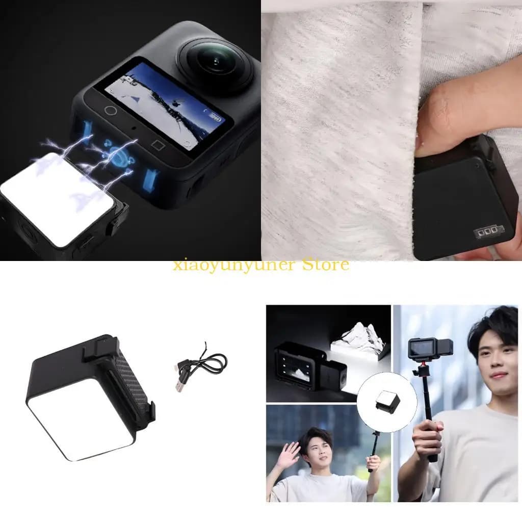 P9JB Compact Rechable Camera Light with magnetic support for cameras and 360 devices