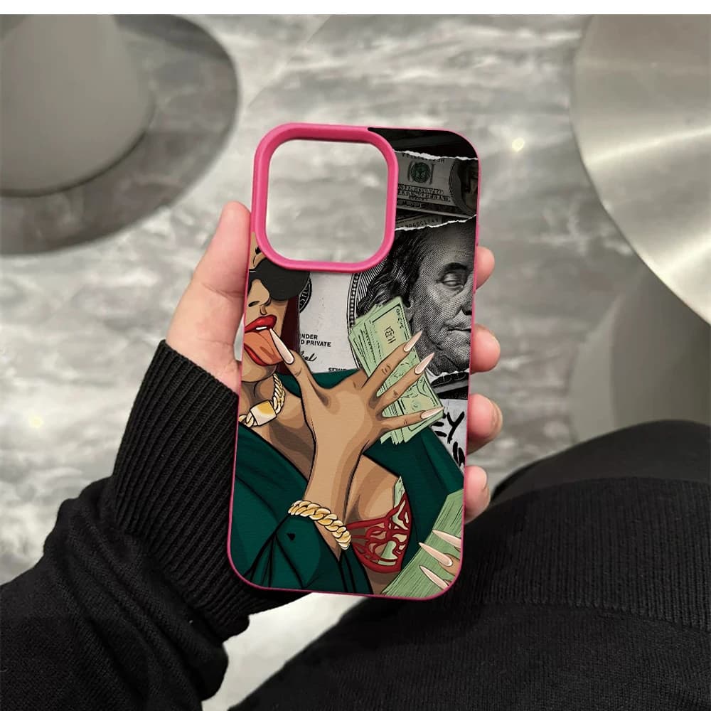 Beautiful Woman Dollars Phone Case For iPhone 17 16 15 14 13 12 11 ProMax 16 15 14 Plus 17 16 15 Pro 17Air Silicone Matte Cover
