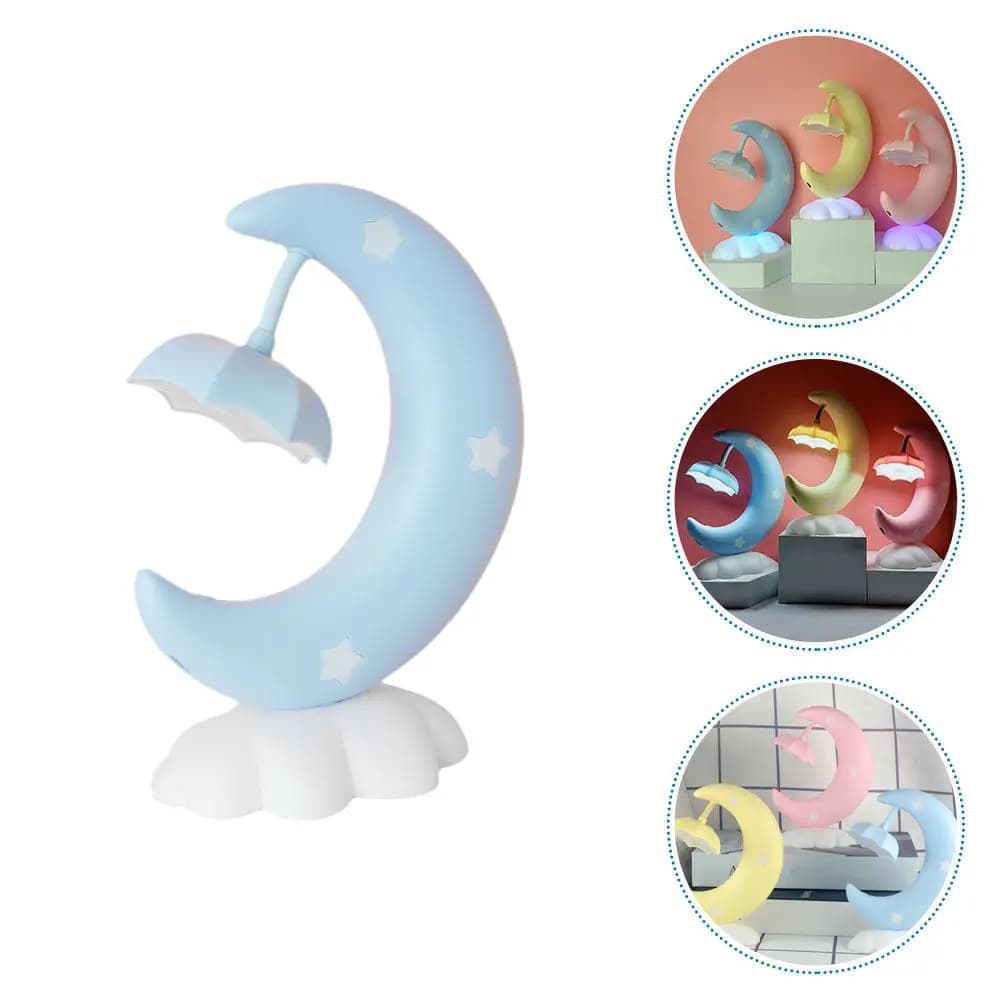 Lampada da Notte a LED a Forma di Luna, Lampada da Scrivania Compatta, Adorabile Luce da Comodino per Camera da Letto, Cameretta, Casa, Hotel, Lampada Decorativa d'Atmosfera