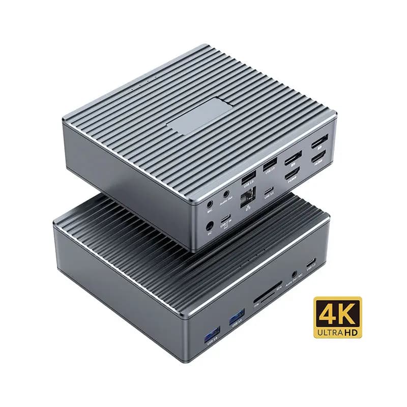 100W USB 4.0 Carica PD HDMI 4K USB a 3.0 Tipo C 3.2 10Gbps TF SD RJ45 1000M DC 18 in 1 Hub Thunderbolt Docking Station